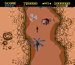 ThunderBlade (TurboGrafx-16) screenshot: Stage 2 (Top-down perspective)