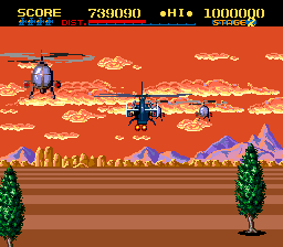 ThunderBlade (TurboGrafx-16) screenshot: Stage 2 (3rd-person perspective)