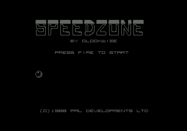Speed Zone (Amstrad CPC) screenshot: Title