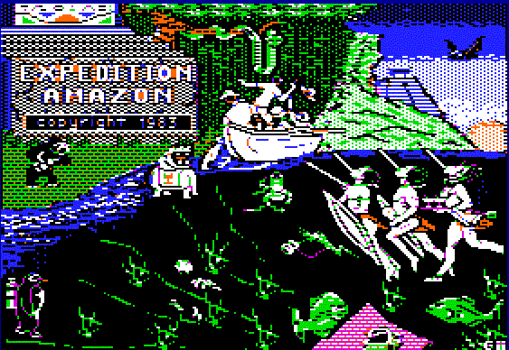 Expedition Amazon (Apple II) screenshot: Title Screen