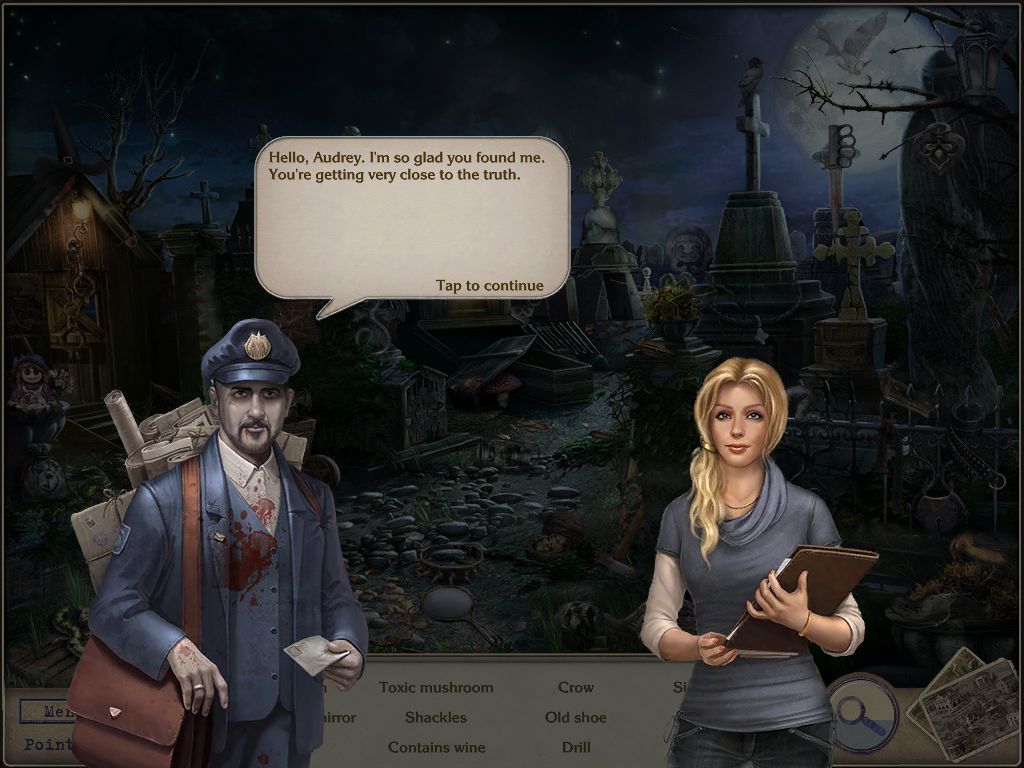 Letters from Nowhere 2 (iPad) screenshot: Audrey finds the postman