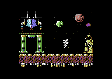 Exolon (Commodore 64) screenshot: The first screen