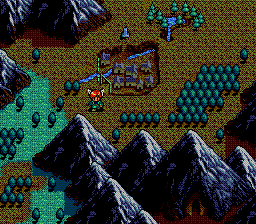 Lunar: The Silver Star (SEGA CD) screenshot: Outside of the village, on the world map.