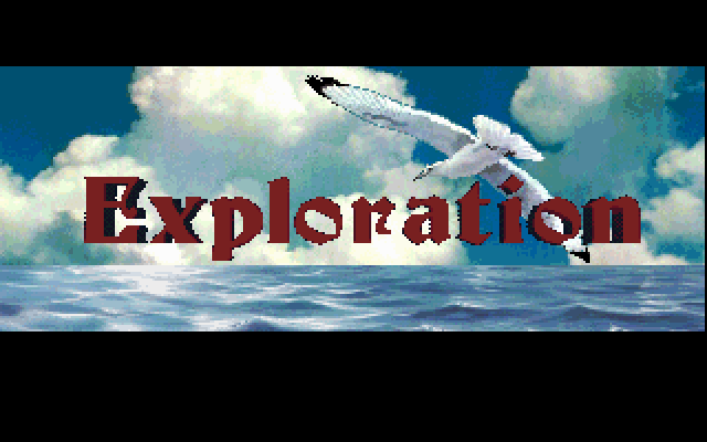 Exploration (DOS) screenshot: Intro title screen