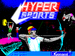 Hyper Sports (ZX Spectrum) screenshot: Loading title