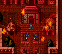 Breath of Fire (SNES) screenshot: Burning village