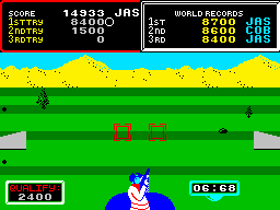 Hyper Sports (ZX Spectrum) screenshot: Skeet Shooting