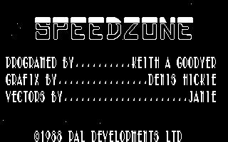 Speed Zone (DOS) screenshot: Title screen