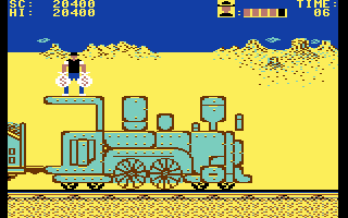 Express Raider (Commodore 64) screenshot: Level complete!