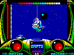 Extreme (ZX Spectrum) screenshot: Going underwater inside the ship's fuel tanks