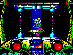 Extreme (ZX Spectrum) screenshot: Refilling energy & torch in the blue ray