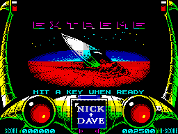 Extreme (ZX Spectrum) screenshot: Title screen