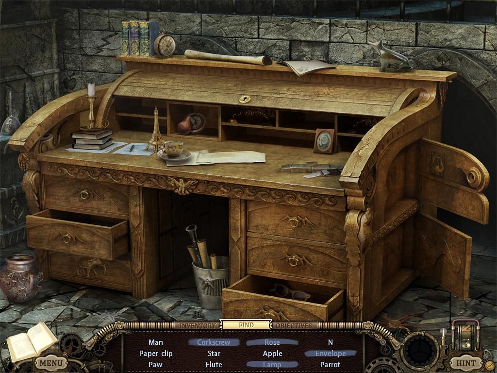 Hidden Expedition: The Uncharted Islands (Windows) screenshot: Desk - objects