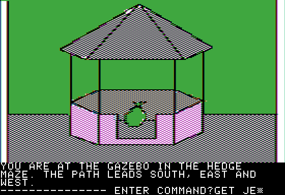 Hi-Res Adventure #3: Cranston Manor (Apple II) screenshot: "Would anyone mind if I steal this bag?"