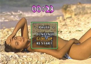 Body Special 264: Girls in Motion Puzzle - Vol.2 (SEGA Saturn) screenshot: Giving up will return you back to main menu