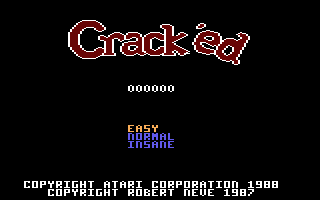 Crack'ed (Atari 7800) screenshot: Title screen