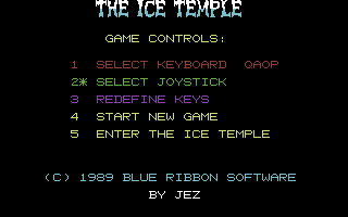 The Ice Temple (Commodore 64) screenshot: Title screen