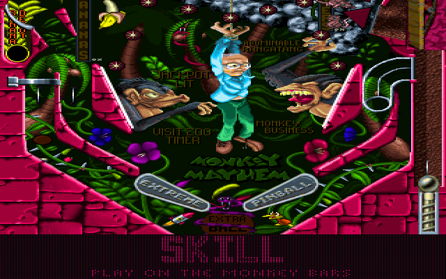 Extreme Pinball (DOS) screenshot: Monkey Mayhem