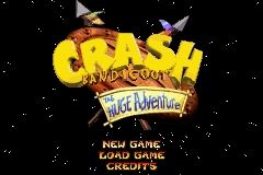 Crash Bandicoot: The Huge Adventure (Game Boy Advance) screenshot: Title Screen