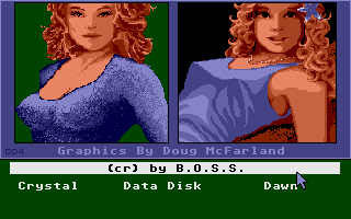 Strip Poker: A Sizzling Game of Chance (Atari ST) screenshot: Other opponents in main menu.