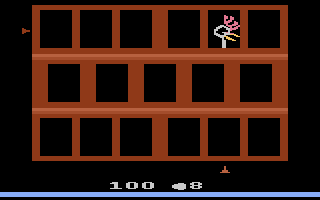 Crack'ed (Atari 2600) screenshot: Quick, try to hit the rooster with eggs before it moves