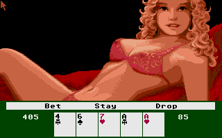 Strip Poker: A Sizzling Game of Chance (Atari ST) screenshot: ...and her nightie too.