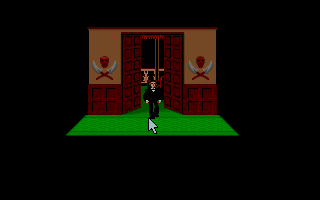 007: James Bond - The Stealth Affair (DOS) screenshot: Sneaking around the palace at night.