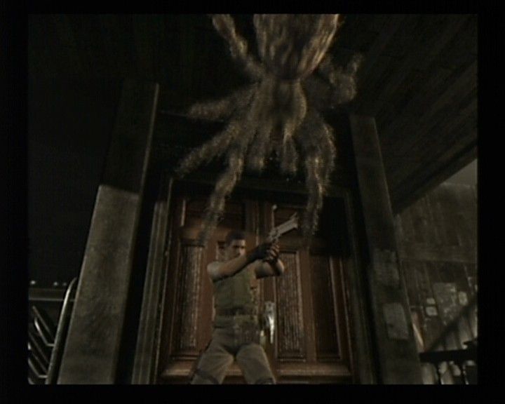 Resident Evil (GameCube) screenshot: Chris Scenario - Size doesn't equal menace, but standing still won't help in this case however