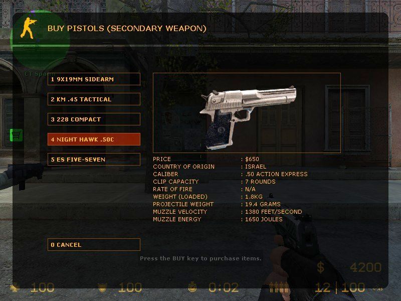 Counter-Strike: Source (Windows) screenshot: Each round starts with purchasing weapons.