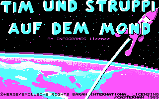 Tintin on the Moon (DOS) screenshot: Main German Title