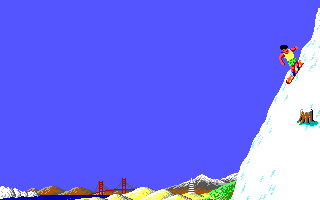California Games II (DOS) screenshot: Downhill. (MCGA/VGA)