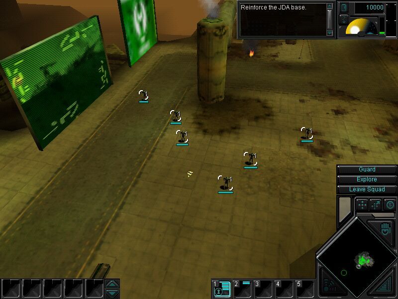 Dark Reign 2 (Windows) screenshot: This group of units is in a Wedge Formation.