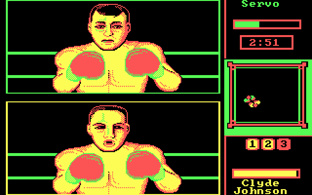 TKO (DOS) screenshot: Boxing (CGA)