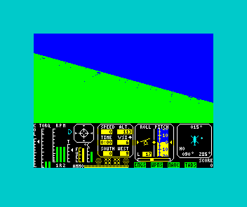 Tomahawk (ZX Spectrum) screenshot: Tilting the helicopter
