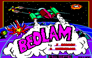 Bedlam (Amstrad CPC) screenshot: Title screen.