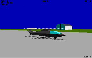 LHX: Attack Chopper (DOS) screenshot: LHX on the runway