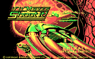 If It Moves, Shoot It! (DOS) screenshot: Title Screen (CGA)