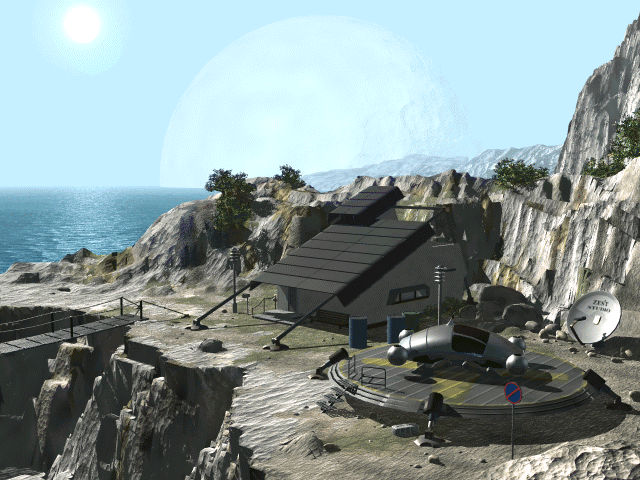 Gag: Otvjaznoe Prikluchenie (Windows) screenshot: Hermit's home in parallel dimension