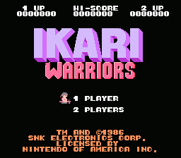 Ikari Warriors (NES) screenshot: Title Screen