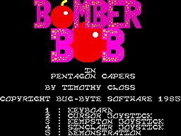 Bomber Bob In Pentagon Capers (ZX Spectrum) screenshot: Title screen