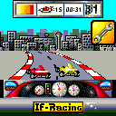 IF Racing (ExEn) screenshot: Your car is almost destroyed, speed up and enter the pitstop to repair it. (Alcatel OT535 version)