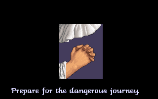 Eye of the Beholder (DOS) screenshot: Prepare yourself! (from the opening intro)