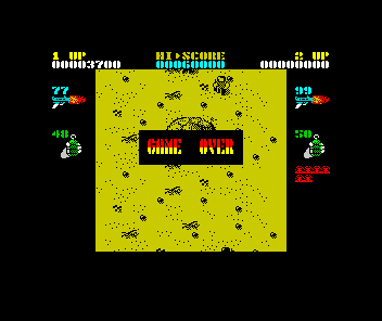 Ikari Warriors (ZX Spectrum) screenshot: Game over