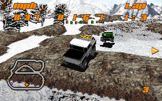 Test Drive: Off-Road (DOS) screenshot: Winter wonderland.