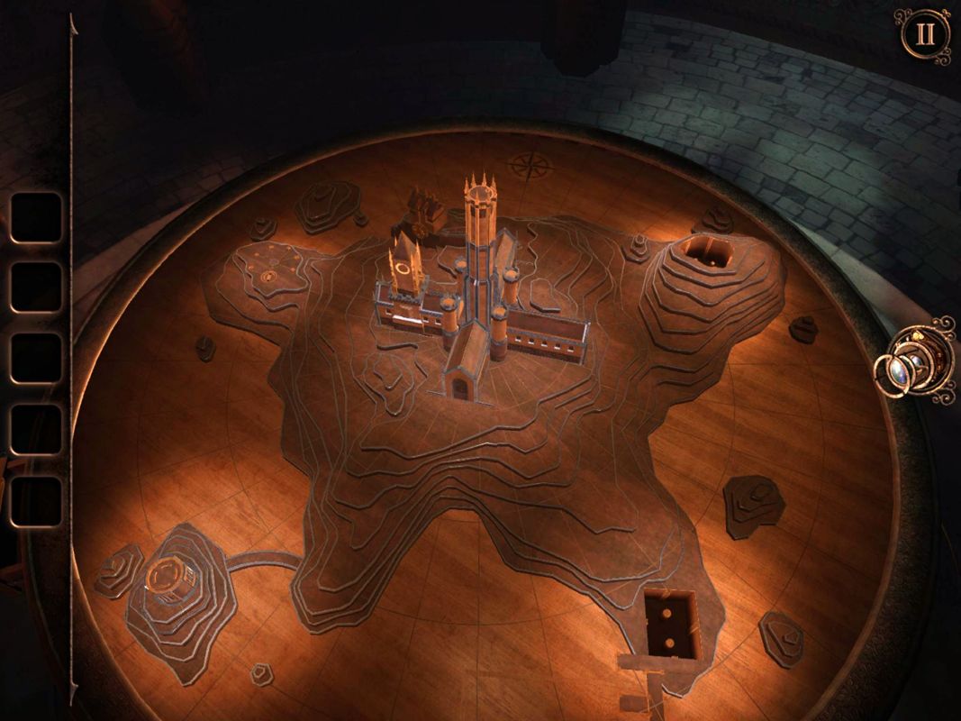 The Room Three (iPad) screenshot: A table model of the complex