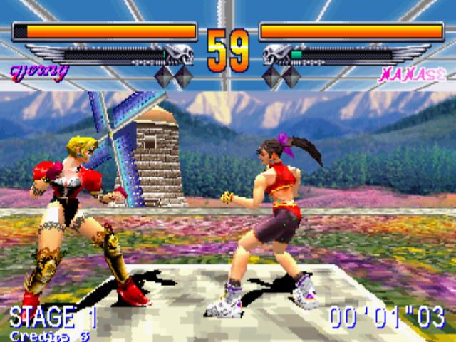 Yusha: Heaven's Gate (Arcade) screenshot: Girl fight