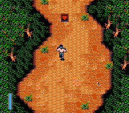 Ikari III: The Rescue (NES) screenshot: Dropped on a road to destruction