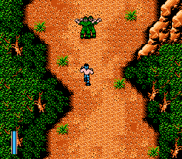 Ikari III: The Rescue (NES) screenshot: Our protagonist arrives only with his fists and feet