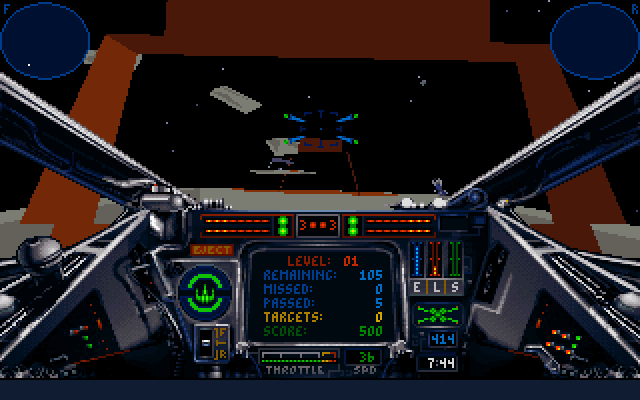 Star Wars: X-Wing (DOS) screenshot: Proving ground.