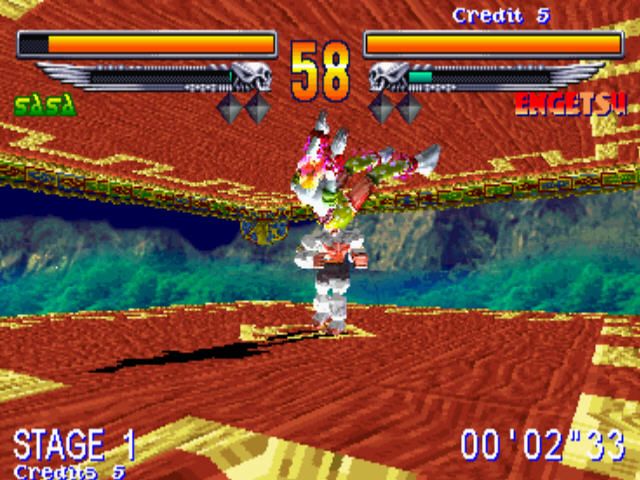 Yusha: Heaven's Gate (Arcade) screenshot: Good throw